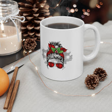 Load image into Gallery viewer, Best Mom Ever Holiday Messy Bun Ceramic mug