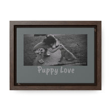 Load image into Gallery viewer, Puppy Love - black & white Framed wall canvas