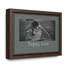 Load image into Gallery viewer, Puppy Love - black & white Framed wall canvas
