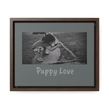 Load image into Gallery viewer, Puppy Love - black & white Framed wall canvas