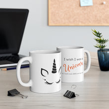 Load image into Gallery viewer, I Wish I was a Unicorn.... so I could stab JERKS with my head Ceramic Mug