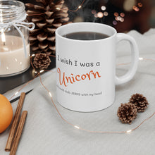 Load image into Gallery viewer, I Wish I was a Unicorn.... so I could stab JERKS with my head Ceramic Mug