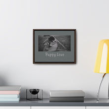 Load image into Gallery viewer, Puppy Love - black & white Framed wall canvas