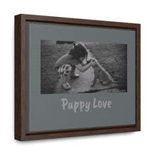 Load image into Gallery viewer, Puppy Love - black & white Framed wall canvas