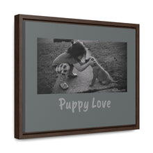 Load image into Gallery viewer, Puppy Love - black & white Framed wall canvas