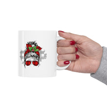 Load image into Gallery viewer, Best Mom Ever Holiday Messy Bun Ceramic mug