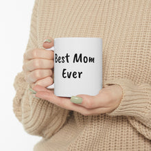 Load image into Gallery viewer, Best Mom Ever Holiday Messy Bun Ceramic mug

