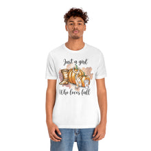 Load image into Gallery viewer, Just A Girl Who Loves Fall...Jersey Short Sleeve Tee

