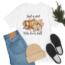 Load image into Gallery viewer, Just A Girl Who Loves Fall...Jersey Short Sleeve Tee
