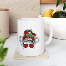 Load image into Gallery viewer, Best Mom Ever Holiday Messy Bun Ceramic mug
