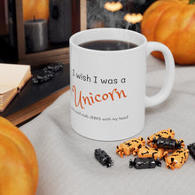 Load image into Gallery viewer, I Wish I was a Unicorn....  so I could stab JERKS with my head  Ceramic  Mug
