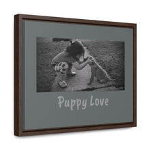 Load image into Gallery viewer, Puppy Love - black &amp; white Framed wall canvas
