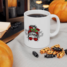 Load image into Gallery viewer, Best Mom Ever Holiday Messy Bun Ceramic mug
